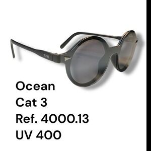 Ocean Retro Black Mirrored‎ Sunglasses Polarized UV400 Round Frame Lightweight